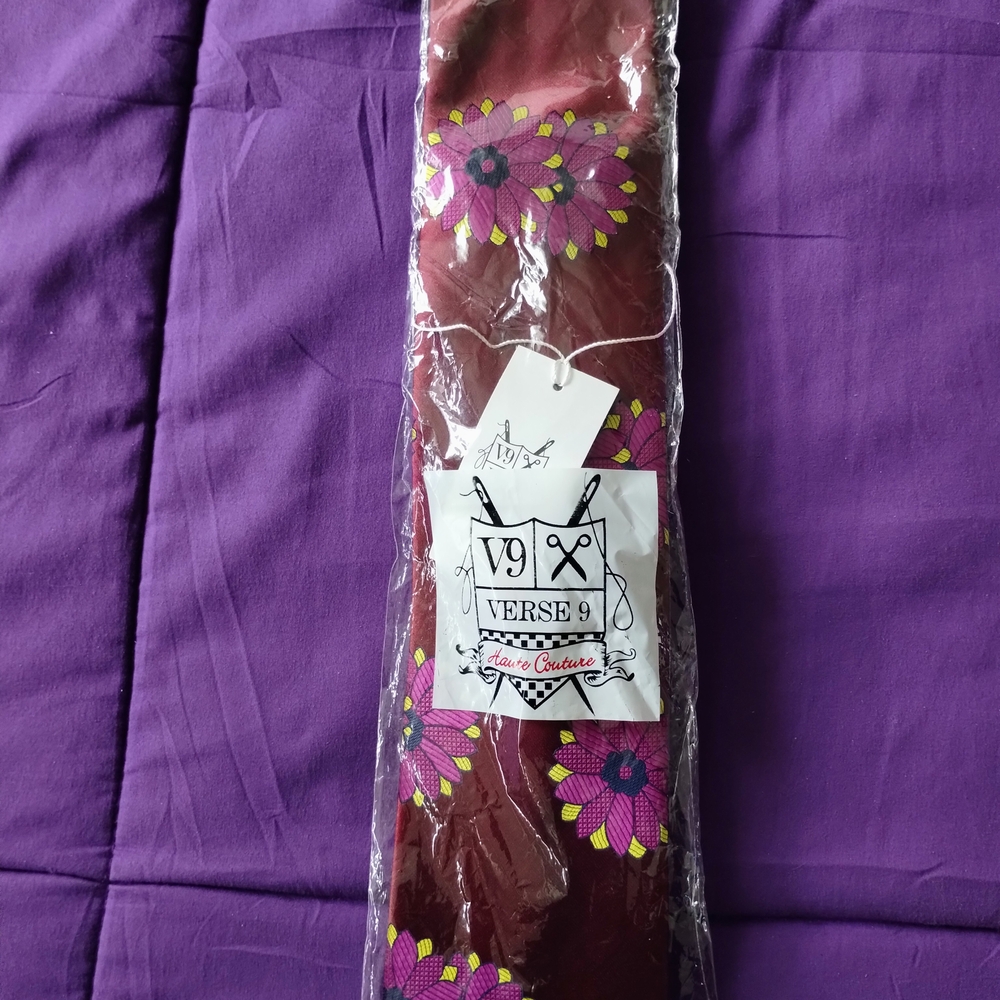 Floral Burgundy Tie